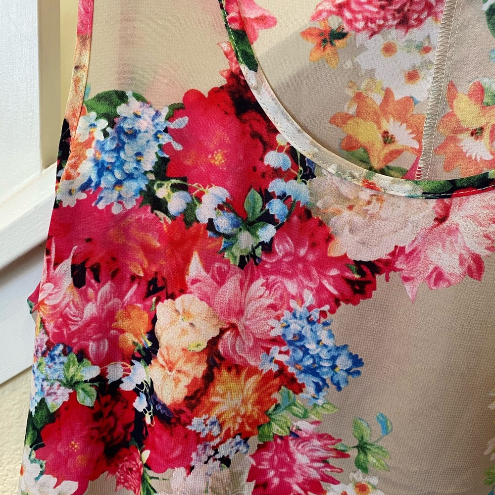 Floral High-Low Tank Top - Picture 5 of 7